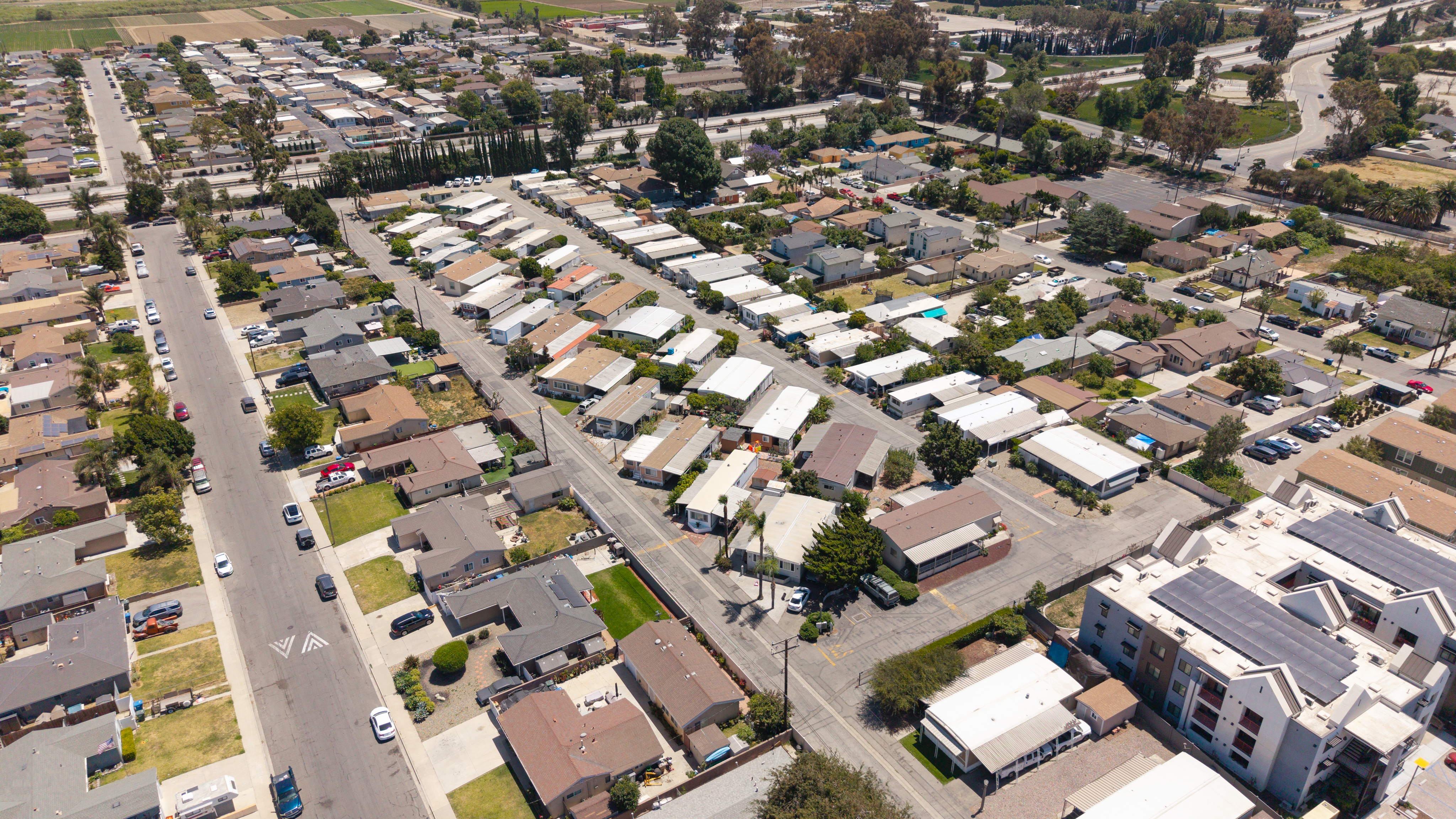 Aerial view of the Santa Paula neighborhood surrounding the community